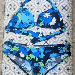 GAP Blue Floral Bikini size Large